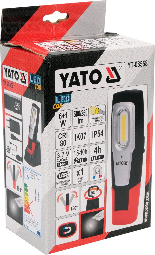 DÍLNÍ LAMPY 6 W COB, 600 LM + 250 LM