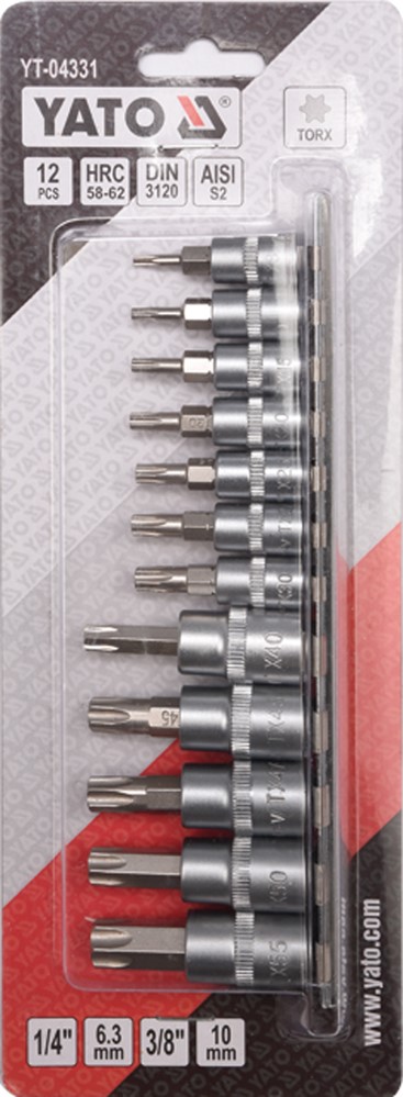 SADA TORX KLÍČŮ NA LIŠTĚ 12 KS.