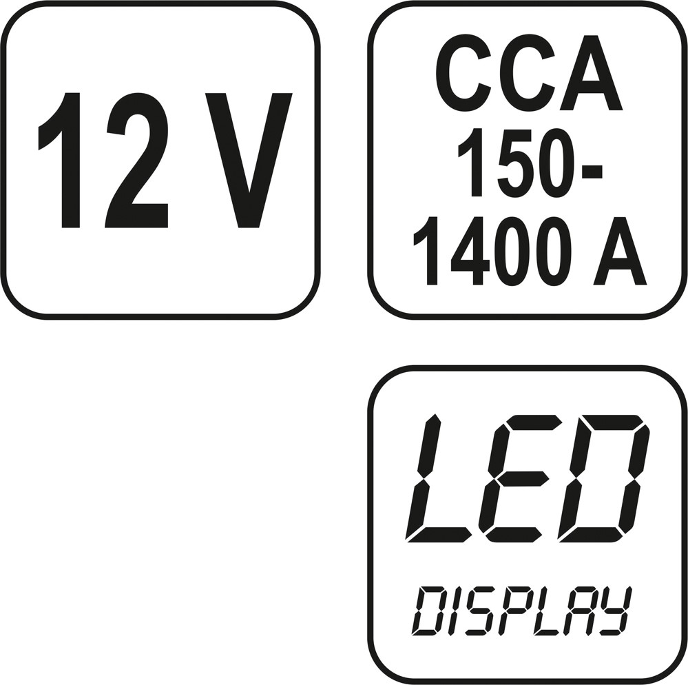 12V Digitálny tester batérií YATO YT-8311
