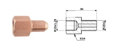 Bromsrörskoppling invändig M10x1,25 SF + utvändig M10x1 SF 87-2 87-2