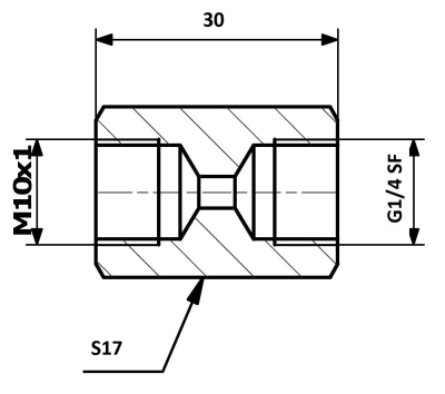 Bromsrörskoppling invändig 10x1 SF – invändig G1/4 SF 84-26