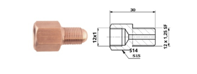 Bromsrörskoppling invändig M12x1 SF + utvändig M12x1,25 SF 88-16