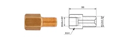 Bromsrörskoppling invändig M10x1 DF + utvändig M12x1 DF 88-25