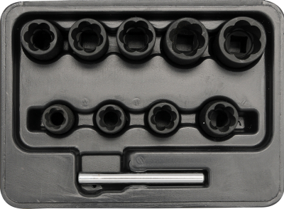 Skruvutdragarsats 3/8", 10–19 mm, 10 delar YATO YT-0603