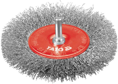 Roterande stålborste 100 mm med skaft, rostfri tråd YATO YT-4758