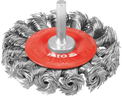 Roterande stålborste 75 mm med skaft, tvinnad tråd YATO YT-4759