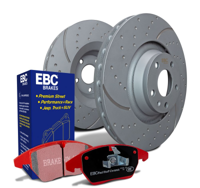 EBC sada brzd PD12KF | destičky Redstuff & kotouče TurboGroove přední PD12KF184