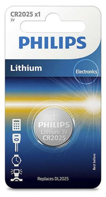 Knappcellsbatteri Philips CR2025 Blisterpack 1ST minsta beställning 10ST CR2025/01B