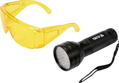UV-ficklampssats med 51 LED och glasögon YATO YT-08581
