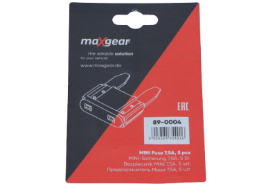 Säkring MAXGEAR 7,5 A förpackning om 5 ST brun 89-0004