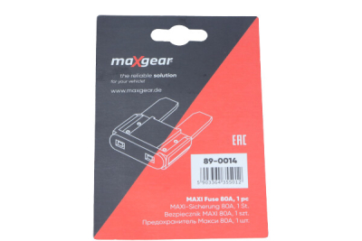 SÄKRING MAXI 80 A MAXGEAR GLASKLAR SVART 89-0014
