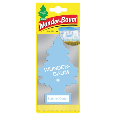 Osviežovač vzduchu WUNDER-BAUM Summer Cotton 23-153 – osviežovač vzduchu do auta, svieža vôňa čistej bavlny