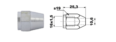 Bromsrörsnippel M16x1,5 KON.TYP71