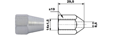 Bromsrörsnippel M14x1,5 KON.TYP73 KON.TYP73