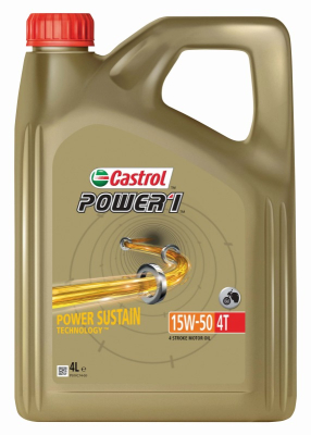 Motorolja Castrol 15W50 4L POWER 1 4T PÓŁSYNT./MOTOCYKLE 15F589
