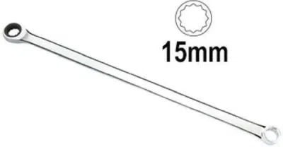 Spärrringnyckel JBM extra lång med spärr-funktion, 15 mm D.13458