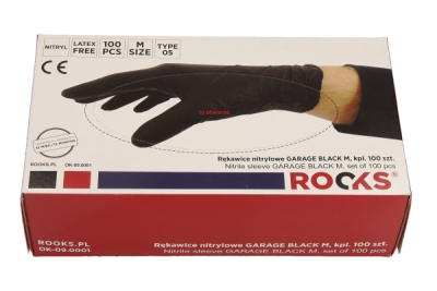 NITRILHANDSKAR ROOKS SVART MEDIUM KARTONG MED 100 ST OK-09.0001
