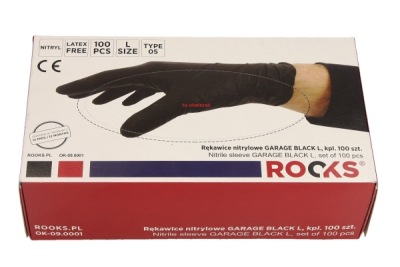 NITRILHANDSKAR ROOKS SVART LARGE KARTONG MED 100 ST OK-09.0002