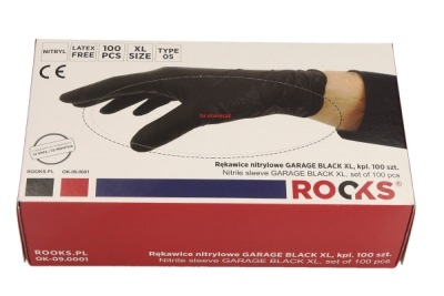 ROOKS NITRILHANDSKAR SVART XL, KARTONG MED 100 ST OK-09.0003