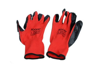 ROOKS POLYESTER-NITRILLHANDSKAR, STORLEK L, 5 PAR OK-09.0011