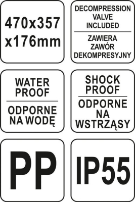 HERMETICKÝ KUFŘÍK NA NÁŘADÍ 470X357X176 MM