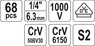 Sada náradia pre elektrikárov YATO SAM 68CZ 68 ks 5,0 kg