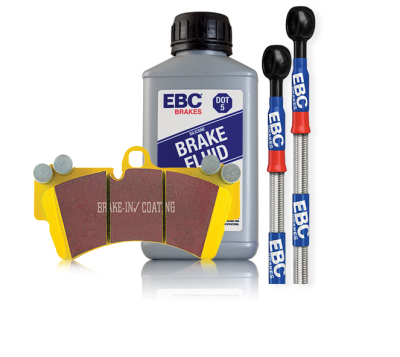 EBC Yellowstuff destičky a Nerezové brzdové hadičky | Performance Pack PLK1449