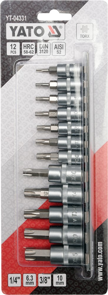 SADA TORX KLÍČŮ NA LIŠTĚ 12 KS.