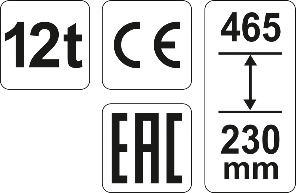 YATO 12T 230-465MM HYDRAULICKÝ ZVEDÁK