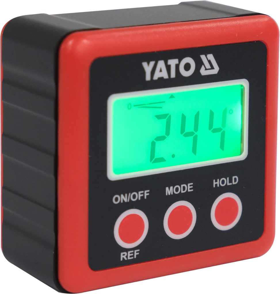 ELEKTRONICKÝ ÚHLOMĚR S MAGNETEM, INKLINOMETR