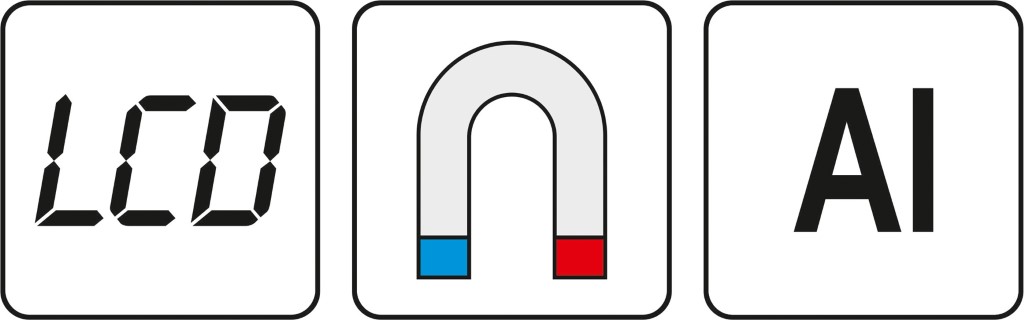 ELEKTRONICKÝ ÚHLOMĚR S MAGNETEM, INKLINOMETR