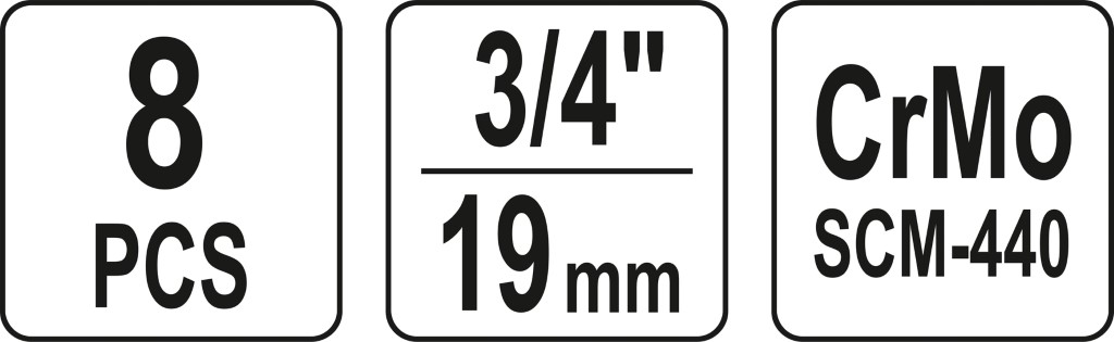 NÁRAZOVÉ NÁSTAVCE, DLOUHÉ SADY 3/4 8 KS.