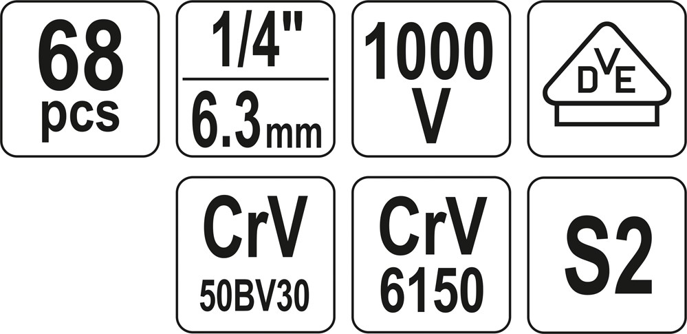 Sada náradia pre elektrikárov YATO SAM 68CZ 68 ks 5,0 kg