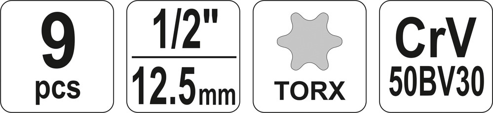 TORX CR-V NÁSTAVCE E10-E24 9 KS.